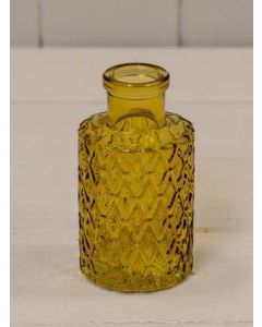 Yellow Mini Geometric Glass Bottle (9.2cm)