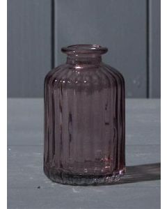 Amethyst Ribbed Glass Bottle (10cm)