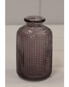 Amethyst Dimpled Glass Bottle (10cm)