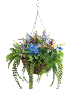 Hanging Basket W/Assorted Flowers 30cm Basket