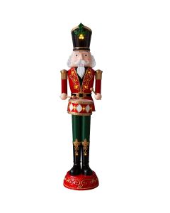 1.8 Meter LED & Musical Animated Nutcracker Red/Green