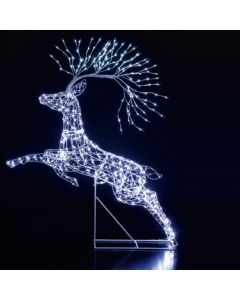 1.5 Meter White Richmond Leaping Stag