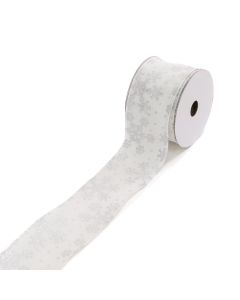 Linen Ribbon W/Snowflakes 2.5