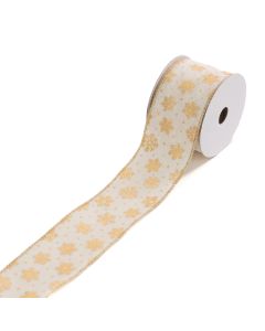 Linen Snowflake Ribbon 2.5