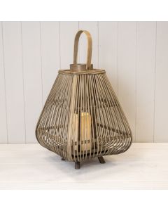 Bamboo Lantern W/LED Candle 41cm