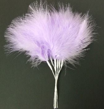 Fluff Feathers x 6 Stems x 6 Bunches Lilac-0