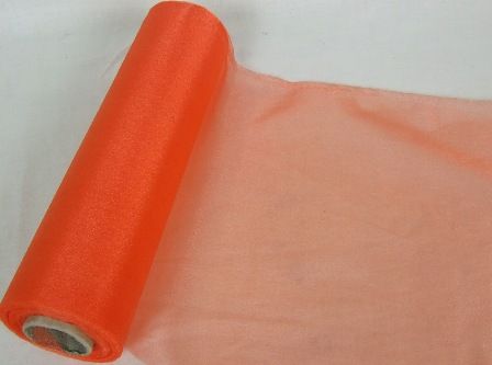 Organza Sheer Roll 29cm x 25mtr Orange-0