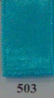 Double Face Satin 6.5mmx50Mtr Turquoise-0