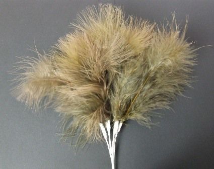 Fluff Feathers x 6 Stems x 6 Bunches Brown-0