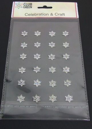 Self Adhesive Crystal Star Clear x 24-0