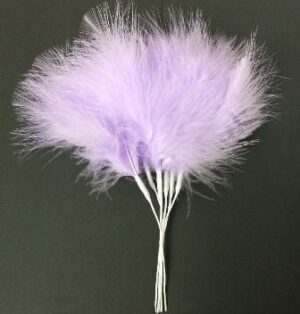 Fluff Feathers x 6 Stems x 6 Bunches Lilac-0