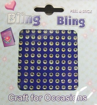 4mm Bling Bling Stick On Diamantes Iridescent/Clear x 100-0