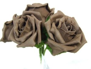 Foam Colourfast Cottage Rose x 6 Brown-0