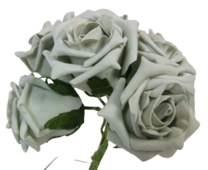 Foam Colourfast Cottage Rose x 6 Silver-0