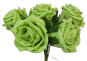 Foam Colourfast Cottage Rose x 6 Lime - DIS-0