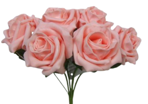 Foam Colourfast Cottage Rose x 6 Peach-0