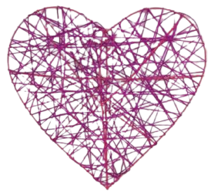 Heart Rattan 30cm Fuchsia-0