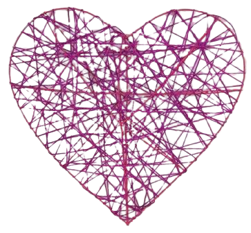Heart Rattan 30cm Fuchsia-0