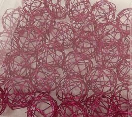 Wire Ball 2cm Fuchsia x 30pcs-0