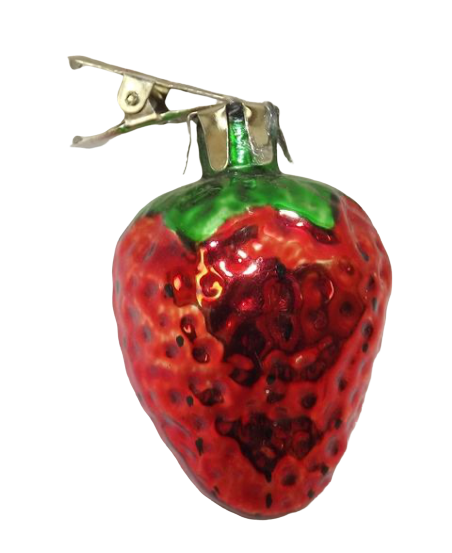 5cm Glass Strawberry Clip-Red-0