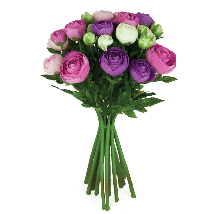 Ranunculus Bouquet 34cm Purple/Pink-0