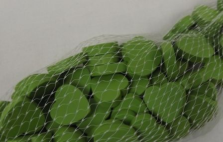 Wooden Hearts 2cm x 50pcs Apple Green-0