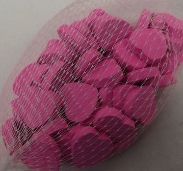 Wooden Hearts 2cm x 50pcs Pink-0