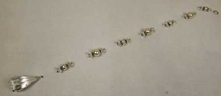 Clear Acrylic Teardrop Prism & Pearl Garland (50cm)-0