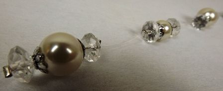 Clear Acrylic Teardrop Prism & Pearl Garland (50cm)-15823