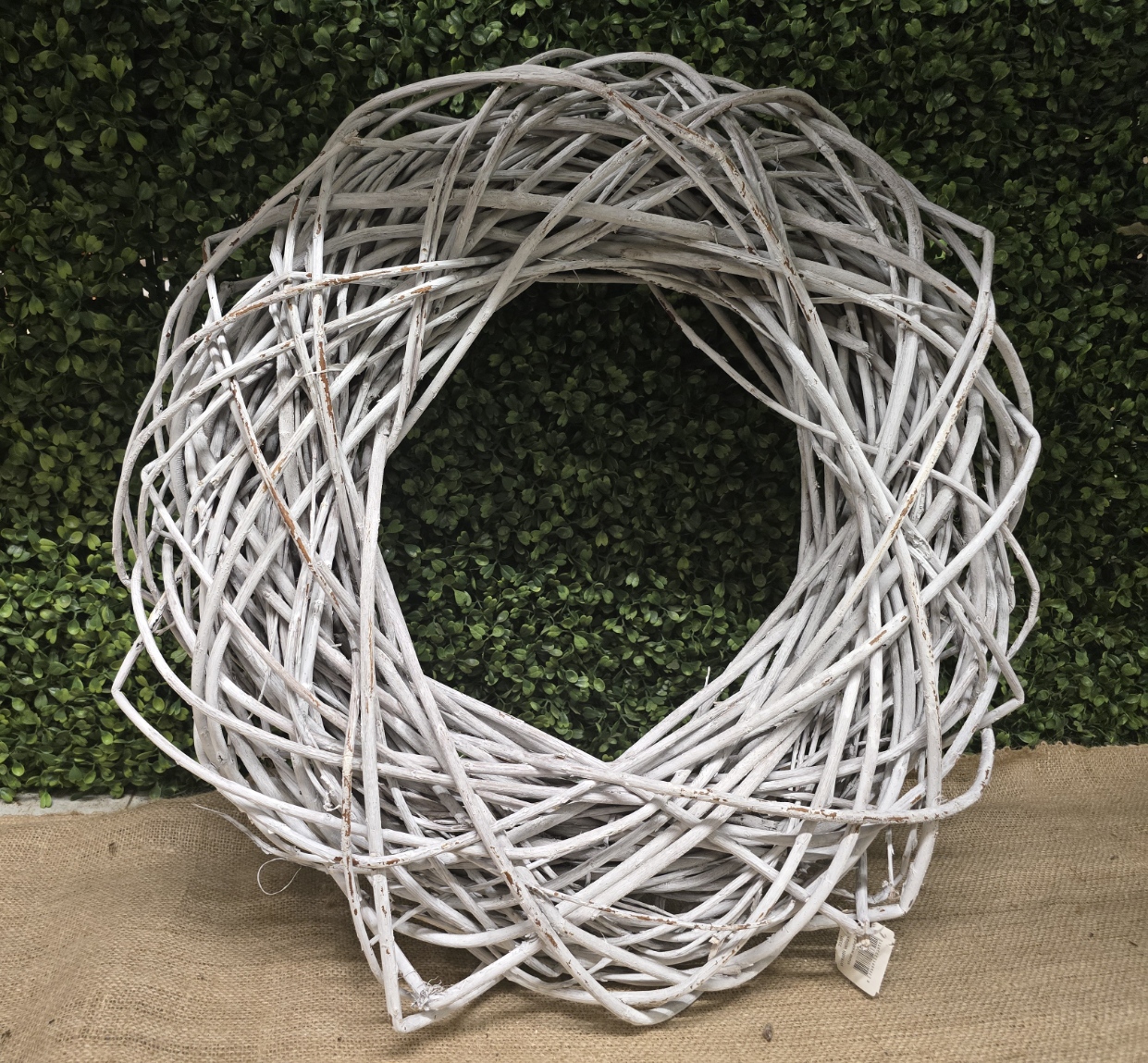 Wreath Willow 60cm Stone Washed White