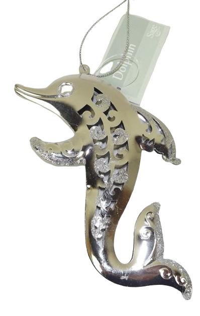 11cm Sparkle Dolphin Silver-0