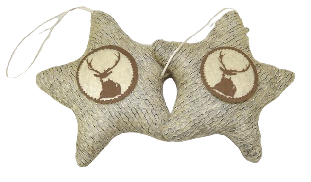pb. 2 fabric stars beige 9 cm-0