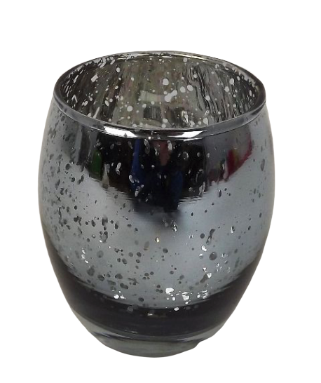 Glass LG.Silver Candle Holder 75 xx 90mm-0