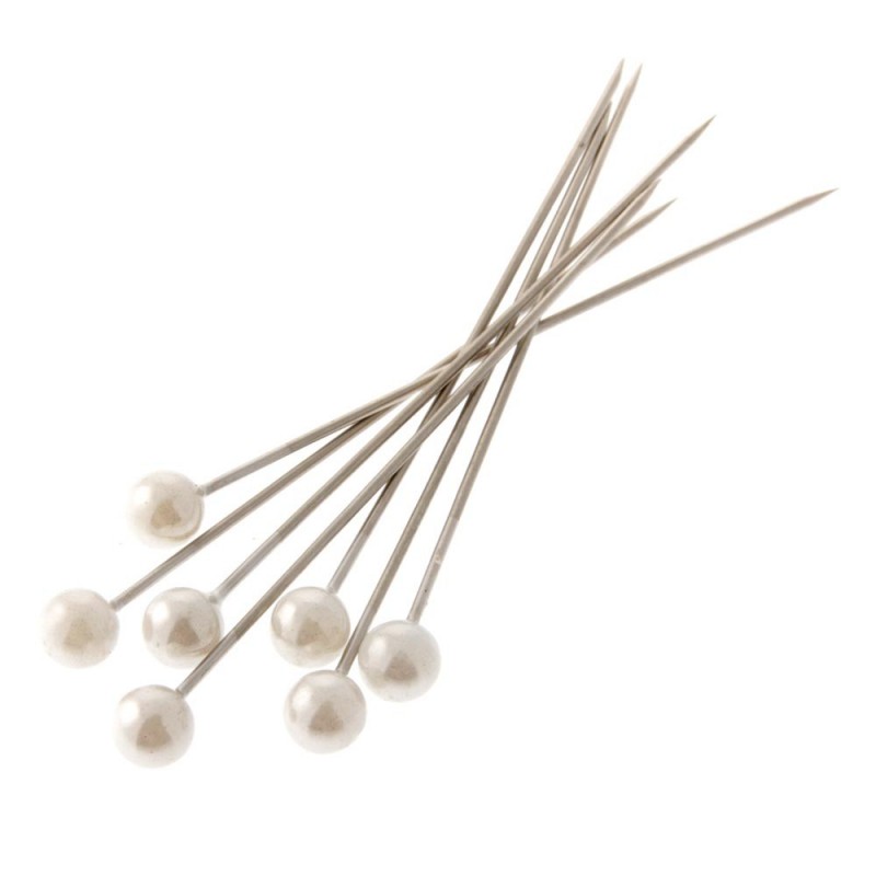 4mm Pearl Headed Corsage Pins White x 144pcs-0