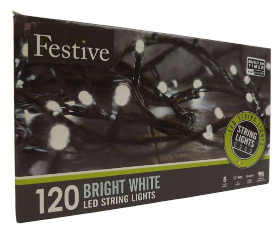 120Lv White Led Lights W/ 8 Multifunction - Timer-0