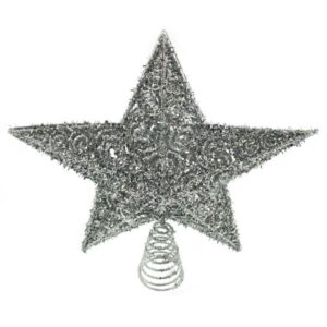 30Cm Star Tree Topper Silver