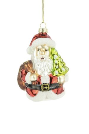 Glass Santa/Tree Hanger 10Cm-0