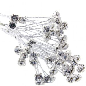 5mm Diamante Branch Silver (3 Bunches x 6 Stems)-0