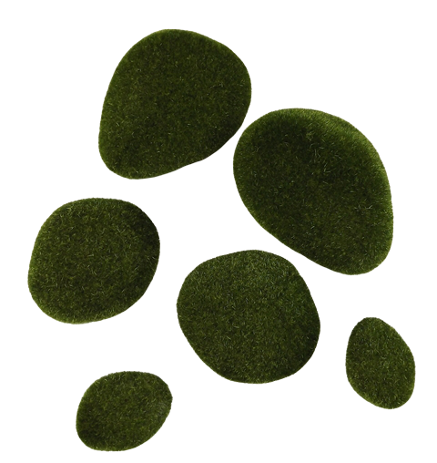 Artificial Mossy Stones x 6