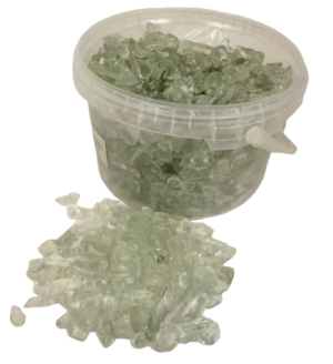 10-20mm Clear Glass Stones In Bucket App 3.5kg-0