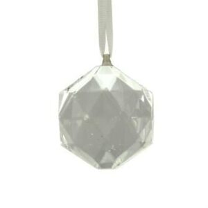 6cm Hanging Crystal Hexagon Clear-0
