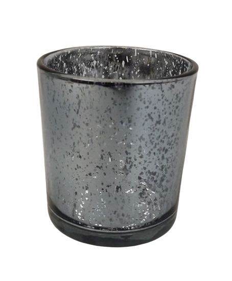 Glass Medium Silver Candle Holder 7 x 9cm-0