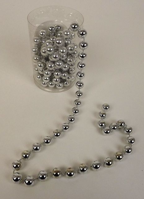 14mm Pearl Bead Chain - Silver x 3mtrs-0