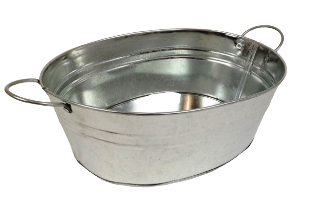 26cm Galvanised Oval Bowl W/Ears-0