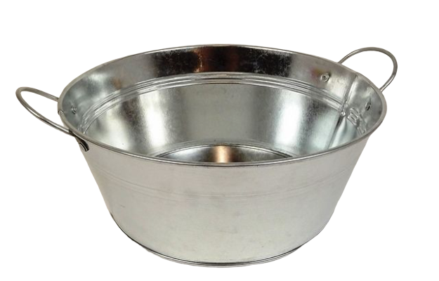 24cm Galvanised Round Bowl W/Ears-0