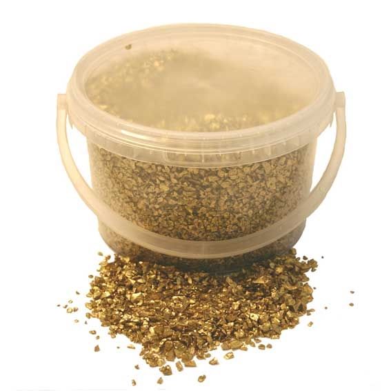 3.5kg Bucket 2-4mm Glass Sand Gold-0
