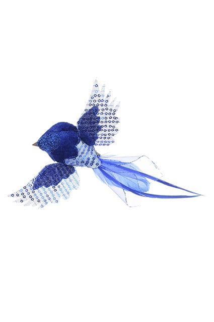 Feather Flying Bird Clip 4.5cm Dark Blue-0