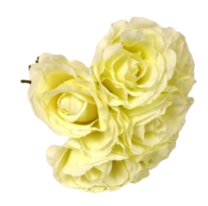 26cm Open Rose x 7 Heads Cream-0