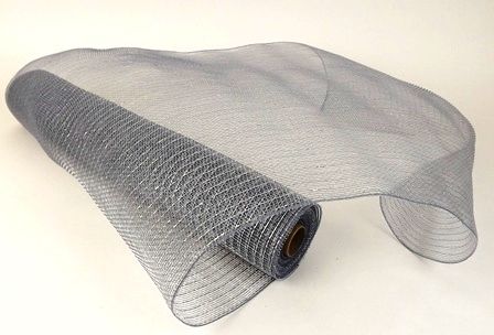 Eleganza Deco Mesh 53cm x 9.1m (10yds) Metallic Silver-0