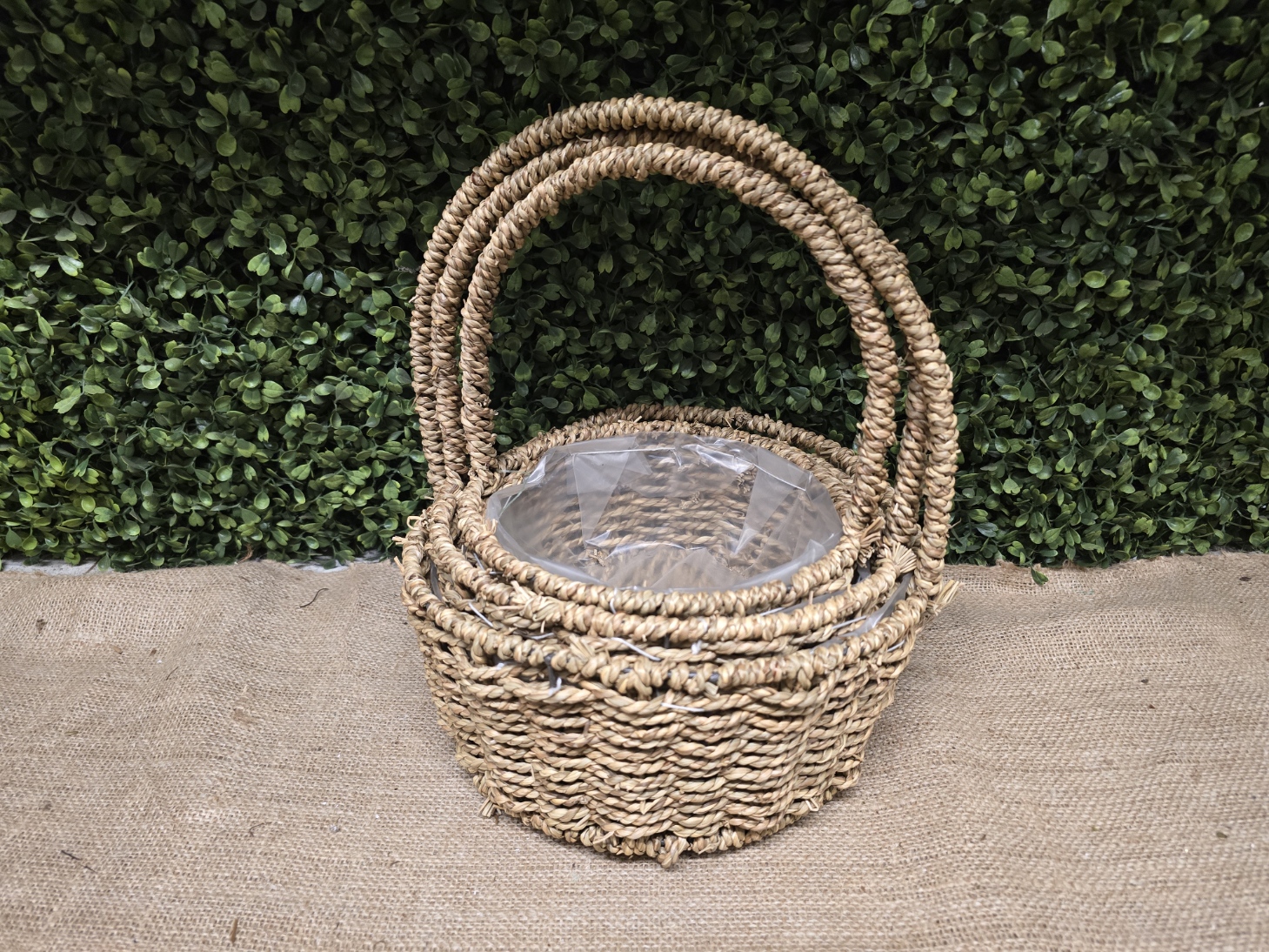 Seagrass Set Of 3 Baskets Round